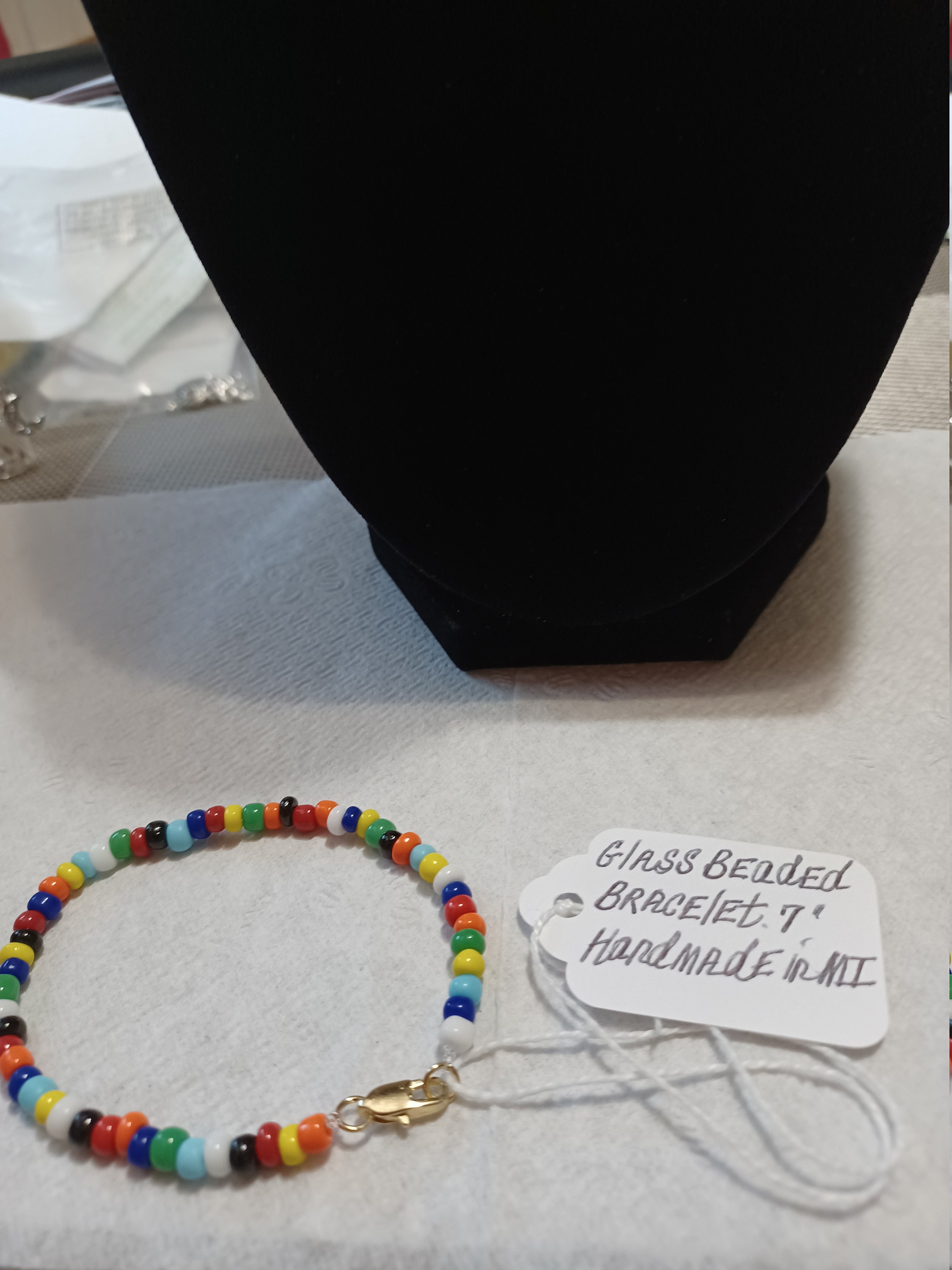 Rainbow Beaded Bracelet Glass Beaded Bracelet Multicolor - Etsy