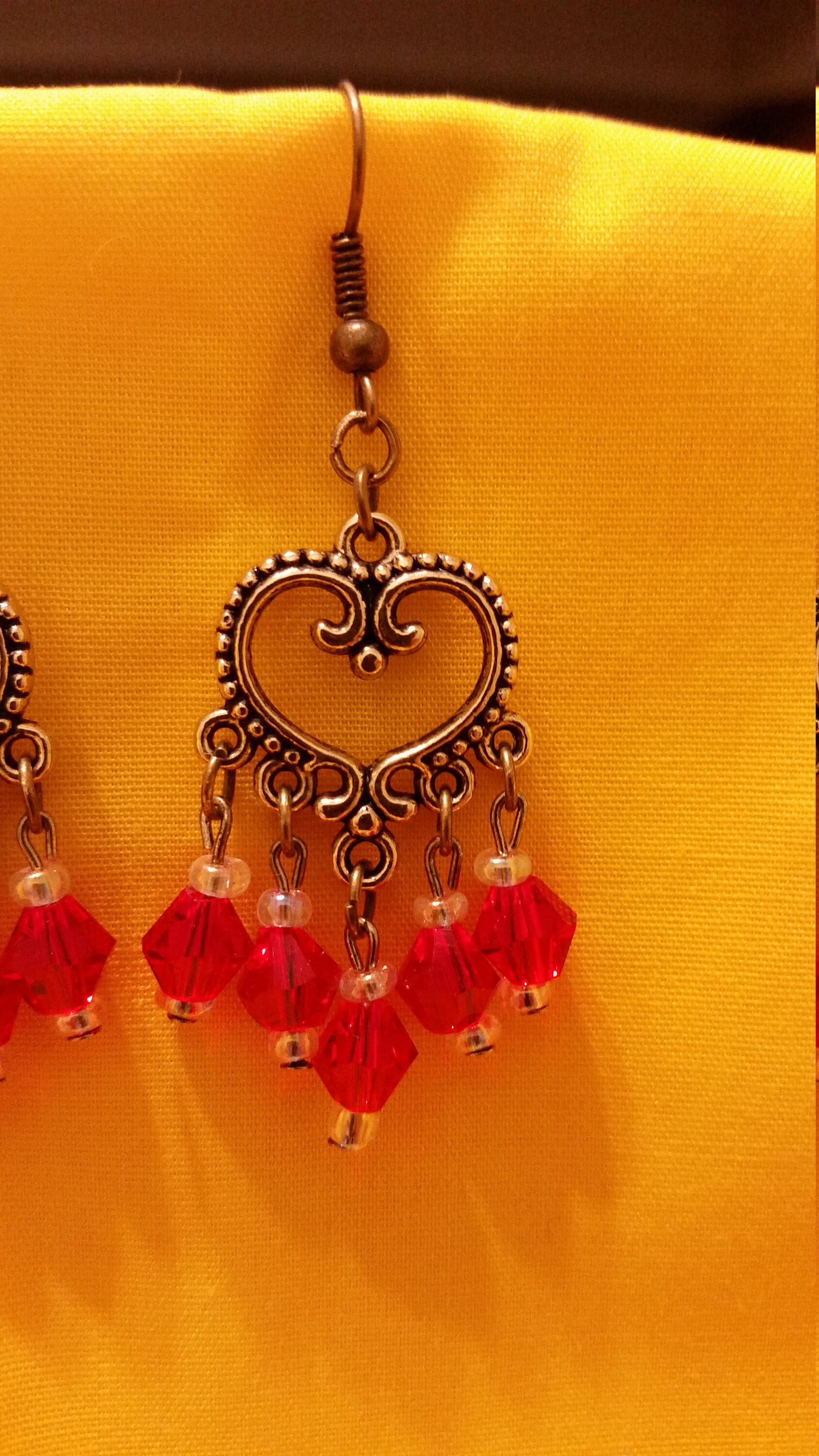 Red Dangle Earrings Etsy