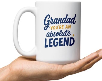 Grandad You're An Absolute Legend mug, Gift for Grandad Fathers Day Birthday Baby Announcement New Grandpa Present from Kids