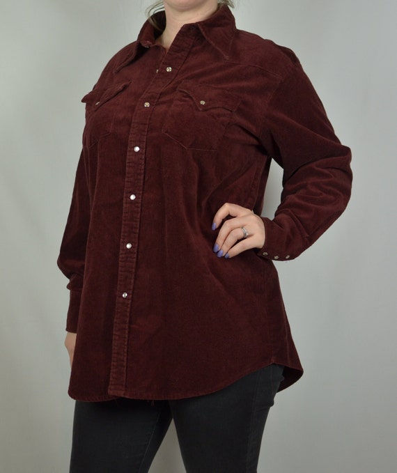 dark red button up shirt