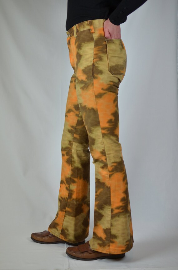 Vintage Landlubber Orange Brown Abstract Tie Dye F