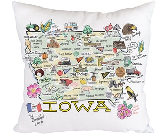 Iowa Pillow Etsy