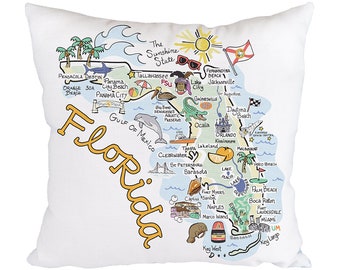 Florida State Pillow Etsy