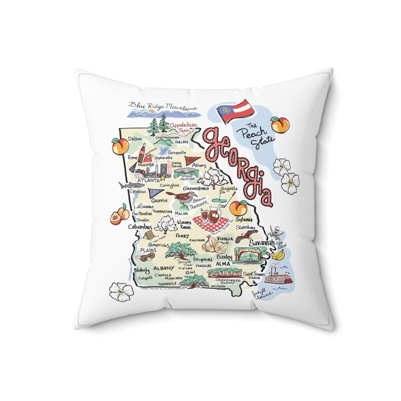 Georgia Map Pillow: 18" State Pride imagem 1