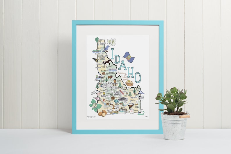 Idaho Map Print, Watercolor Paper, Anne Klein Art (unframed) - Etsy