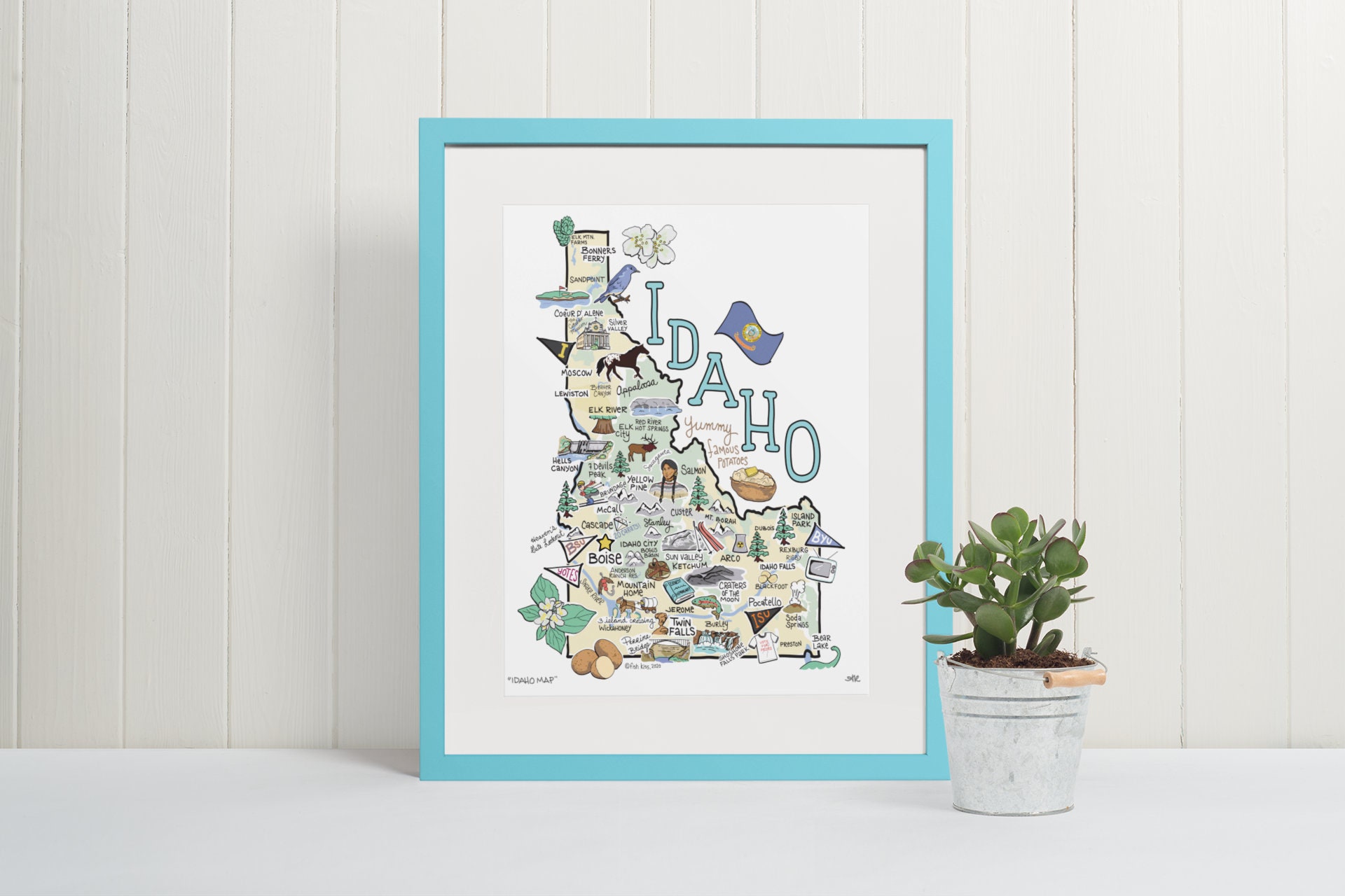 Idaho Map Print, Watercolor Paper, Anne Klein Art (unframed) - Etsy