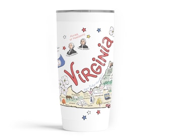 Virginia  Tumbler, Virginia Stainless Steel, Virginia Coffee Cup, Virginia Thermos