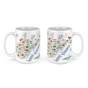 West Virginia Mug, West Virginia Coffee Mug, West Virginia State Mug, West Virginia Gift
