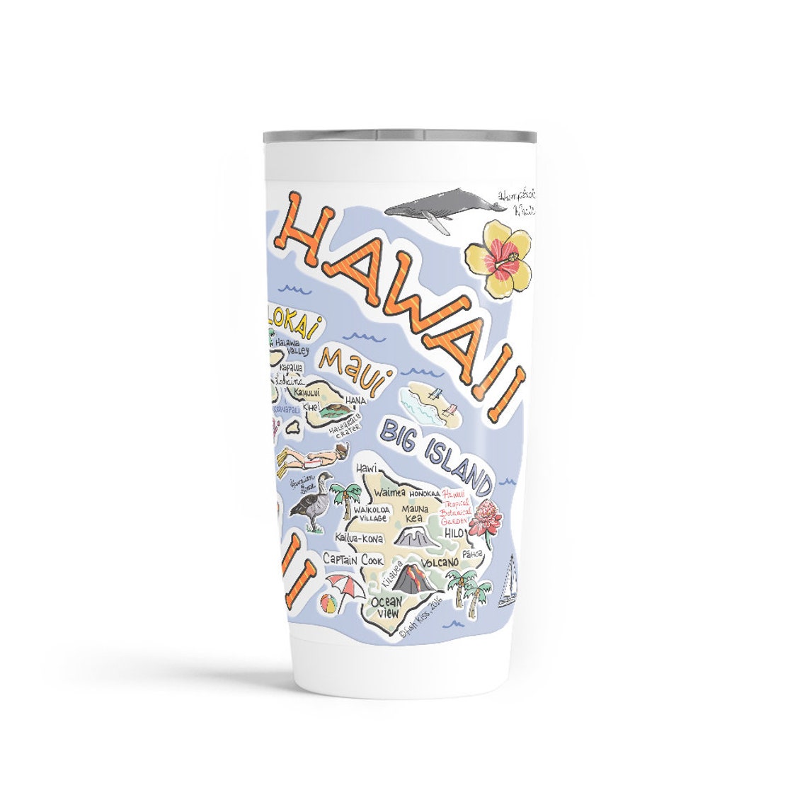 Hawaii Tumbler Hawaii Stainless Steel Hawaii Coffee Cup Etsy