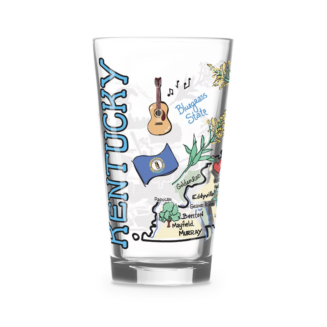 Kentucky Glass, Kentucky Drinking Glass, Kentucky Drinkware, Kentucky Gift Etsy