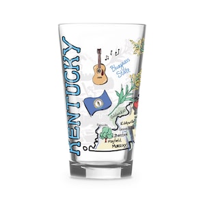 Kentucky  Glass, Kentucky Drinking Glass, Kentucky Drinkware, Kentucky Gift