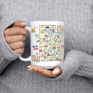 Utah Map Coffee Mug: 15oz Ceramic State Souvenir