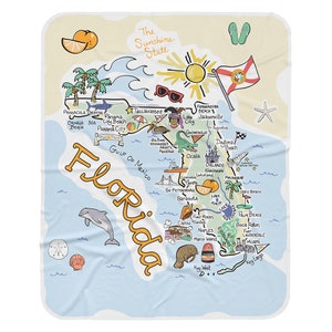 Florida Baby Blanket, Florida Map Baby Blanket - Jersey, Customizable Baby Blanket, Florida Baby Gift, Custom Baby Gift