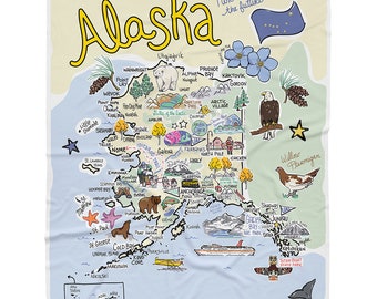 Alaska Baby Blanket, Alaska Map Baby Blanket - Jersey, Customizable Baby Blanket, Alaska Baby Gift, Custom Baby Gift