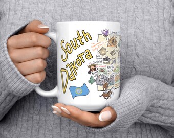 South Dakota Map Coffee Mug: State Pride Gift