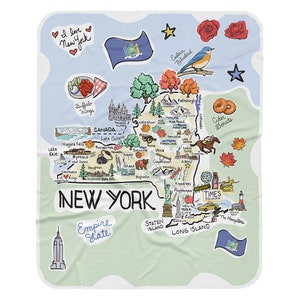 New York Baby Blanket, New York Map Baby Blanket - Jersey, Customizable Baby Blanket, New York Baby Gift, Personalized Blanket