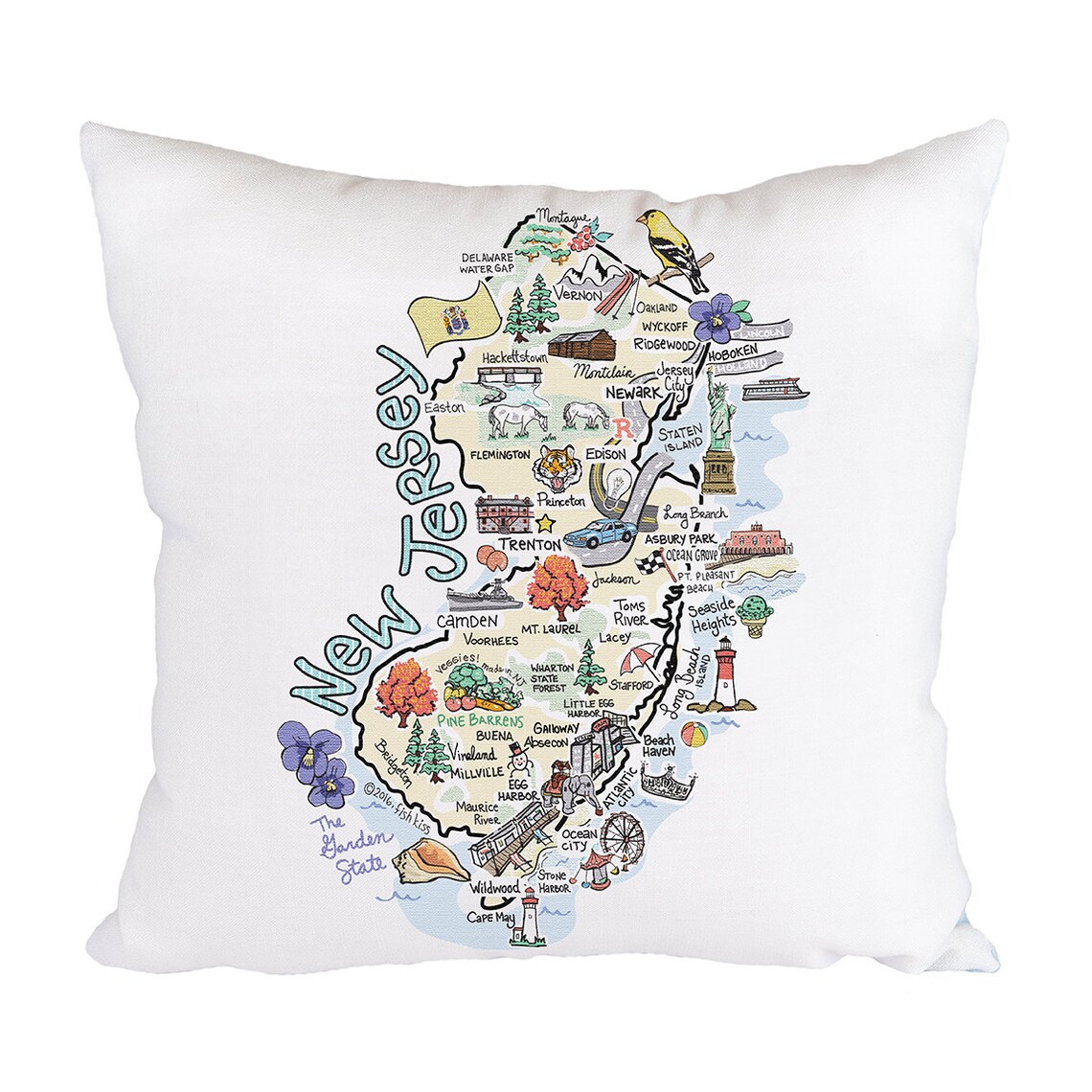 New Jersey Map Pillow 18x18 New Jersey Pillow Etsy
