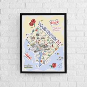 Washington D.C Art, Washington D.C Map, Washington D.C Poster, Unframed, State Map Poster