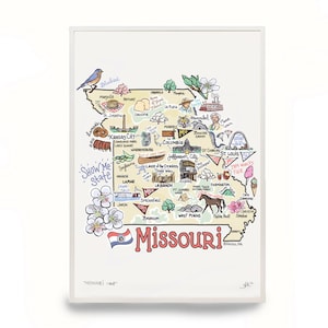 Missouri Map, Missouri Print, Unframed, Printed on watercolor paper