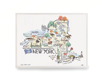 New York Map Art Print: Signed Watercolor Illustration