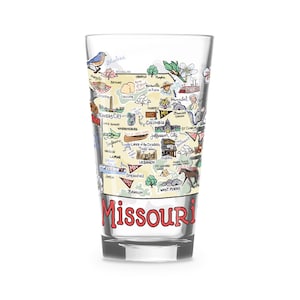 Missouri  Glass, Missouri  Drinking Glass, Missouri Drinkware, Missouri Gift