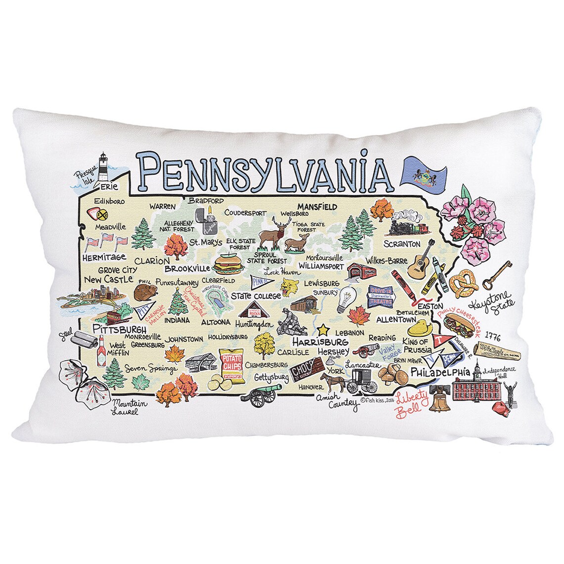 Pennsylvania Map Pillow 13 x 21 Pennsylvania Etsy