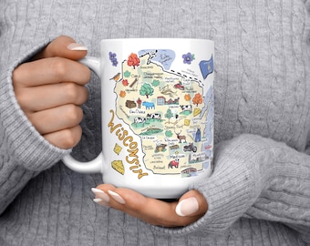 Personalized Coffee Mug -wisconsin State Love- Other States Available - Etsy