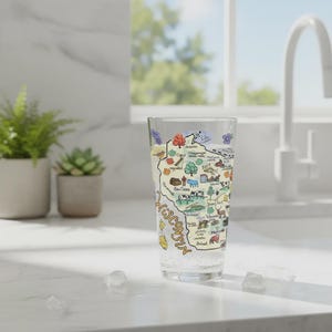 Vaso personalizable de Wisconsin: Mapa del estado en relieve, regalo de Wisconsin