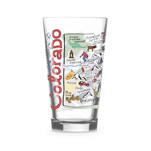 Colorado  Glass, Colorado Drinking Glass, Colorado Drinkware, Colorado Gift