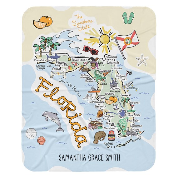 Sunshine State Map Florida Baby Onesie Sunshine State Map Florida Baby Onesie