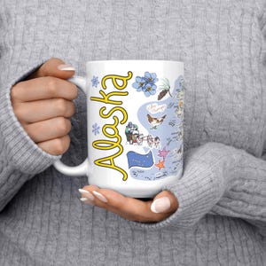 Alaska Map Coffee Mug: 15 oz. State Souvenir Gift
