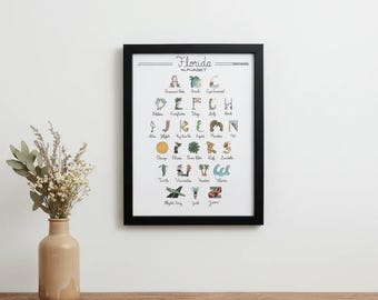Framed Florida Alphabet Print