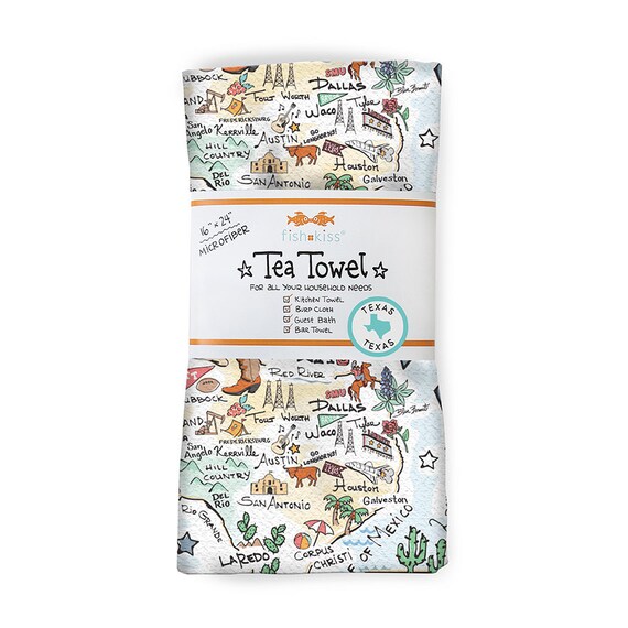 Sale Texas Tea Towel Texas Map Tea Towel Texas Dish Towel Etsy
