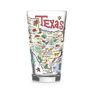 Texas  Glass, Texas Drinking Glass, Texas Drinkware, Texas Gift