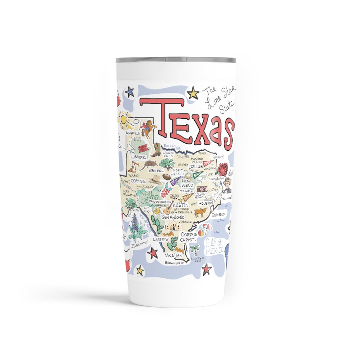 Texas Tumbler Texas Stainless Steel Texas Coffee Cup Texas Etsy