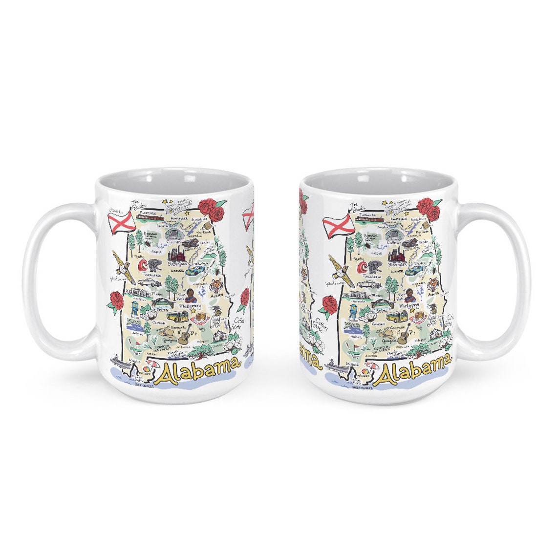 Alabama Mug Alabama Coffee Mug Alabama State Mug Alabama Etsy