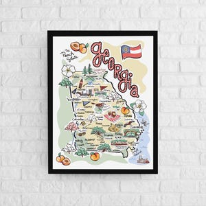 Georgia Art, Georgia Map, Georgia Poster, Unframed, State Map Poster