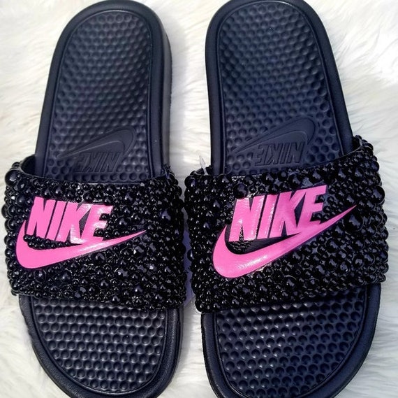 nike slides with pearls