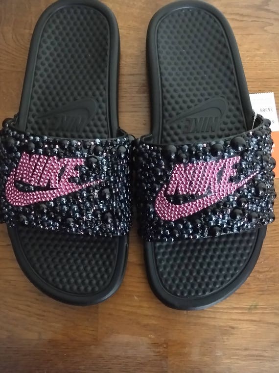 nike slides with pearls