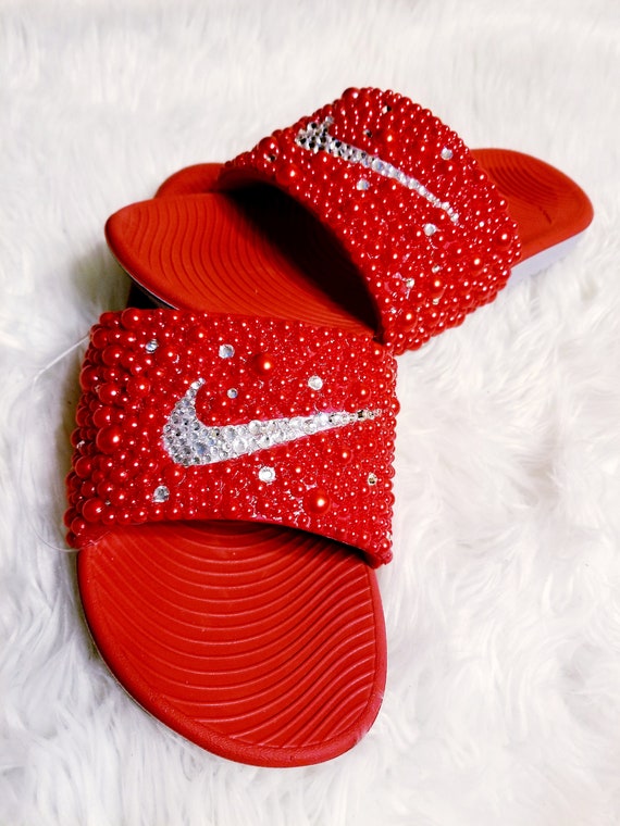 glitter nike slides