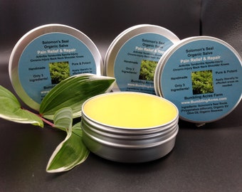 Solomon's Seal Root Salve Dubbel doordrenkt Krachtig Geen toevoegingen Biologisch Handgemaakt van verse wortels Schroefdeksel Glutenvrij Bumbling Acres Farm