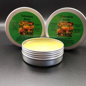 Calendula Flower Salve Double Infused-Concentrated Organic Handmade small batches Concentrated Screw-on lid Gluten Free Bumbling Acres Farm