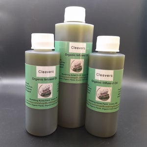 Cleavers Oil Organic Double-Infused For Potency Only 2 Ingredients Handmade Pure and Potent Vegan Non-GMO Gluten Free Bumbling Acres Farm