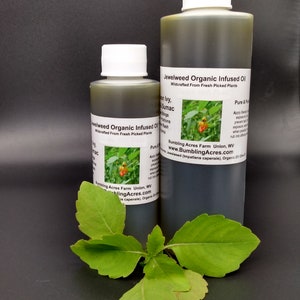 Jewelweed Oil Double Infused For Best Potency Wildcrafted Vegan Gluten-Free Handmade Small Batches Non-GMO Bumbling Acres Farm