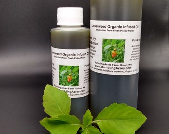 Jewelweed Oil Double Infused For Best Potency Wildcrafted Vegan Gluten-Free Handmade Small Batches Non-GMO Bumbling Acres Farm