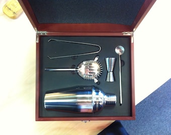 Rosewood Finish Martini Set