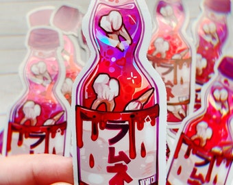 Holographic Teeth Ramune Drink Sticker
