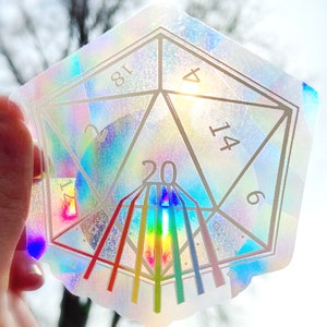 DND Dice Suncatcher, Rainbow Maker Decal