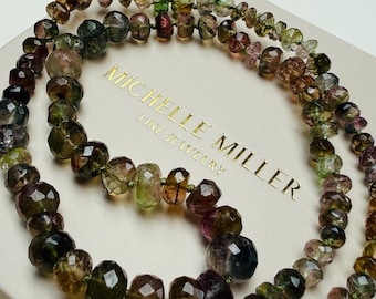 14K Gold Watermelon Tourmaline Necklace: Rare Gemstone Jewelry
