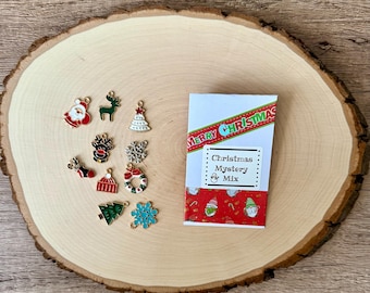 CHRISTMAS  MYSTERY Mix Knitting / Crochet Stitch Markers -set of 10